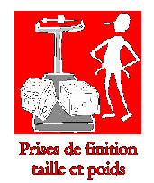 Vers les prises de finition, les tailles et les poids des lutteurs